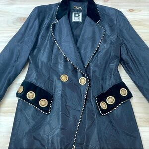 Vintage 80s Bestini Paris Blazer Statement Gold Buttons - Sz M